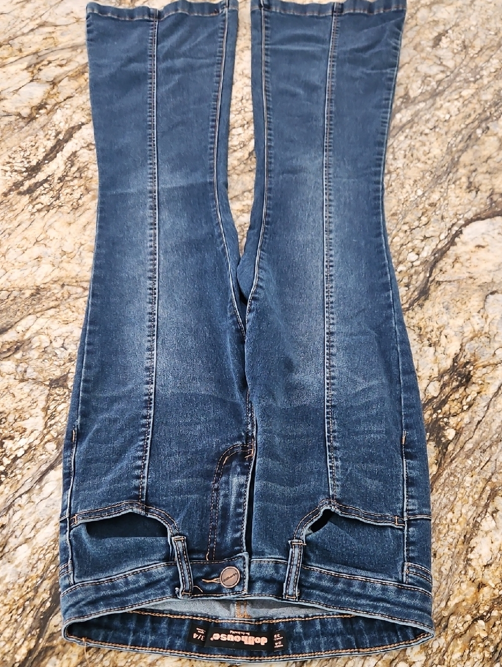 Dollhouse Distressed Flared Jeans. Size 3/4 Inseam 31" Rise 10"